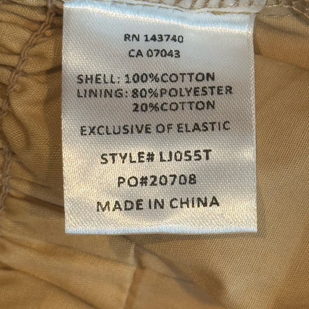Tuckernuck Hyacinth House Nadine Blouse Tan Smocked High Neck Peplum Top XXL NWT - Picture 7 of 7